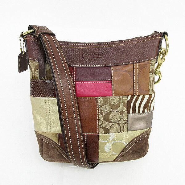 COACH(コーチ) パッチワーク ショルダー バッグ 10435 茶系 ブラウン 【ブランドバッグ】 【中古】 netshop【20211011】のサムネイル