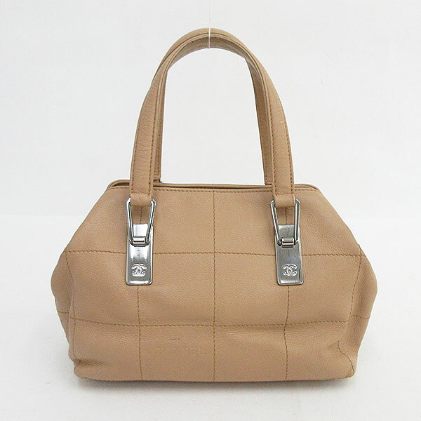 CHANEL(シャネル) チョコバー ハンドバッグ ミニボストン ベージュ キャビアスキン【ブランドバッグ】 【中古】 netshopのサムネイル