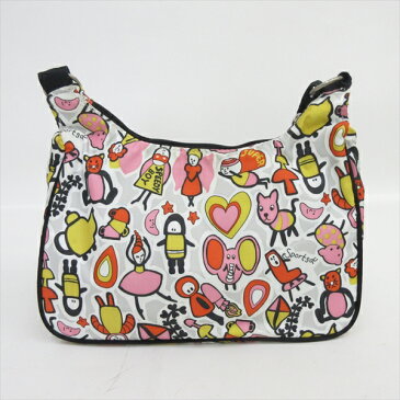 LeSportsac(レスポートサック) ロングショルダーバッグ 斜め掛け 白 ホワイト ナイロン/ 【ブランドバッグ】【中古】nb netshop