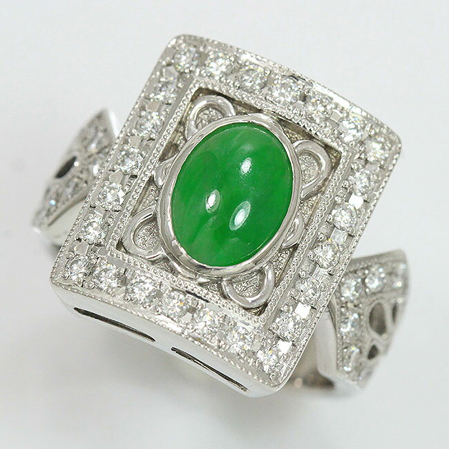 【中古】リング翡翠/ダイヤモンド計...