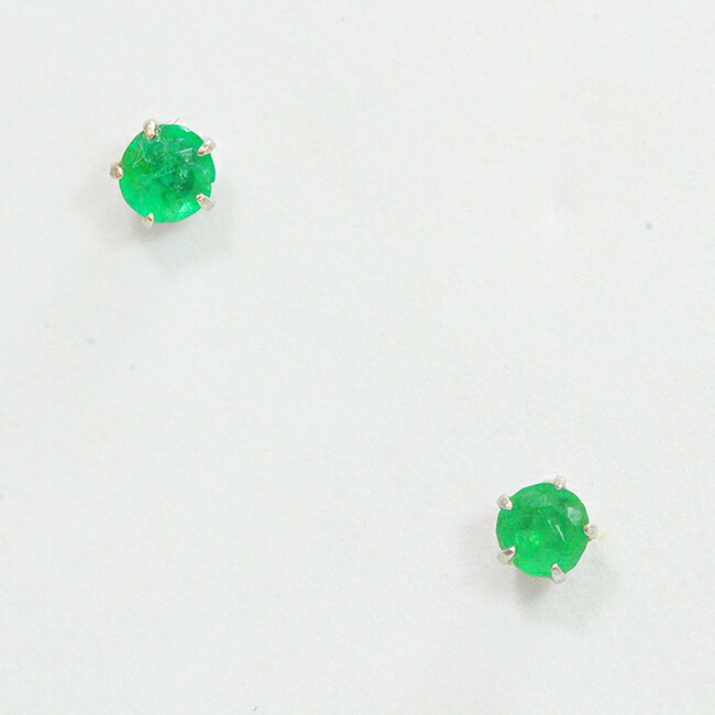 【中古】エメラルドピアス10金ホワ...