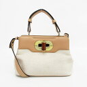 BVLGARI(ブルガリ) イザベラ 2WAYバッグ ベージュ キャンバス×レザー【ブランドバッグ】 【中古】 netshop