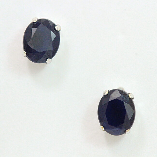 【中古】サファイアピアス14金ホワ...