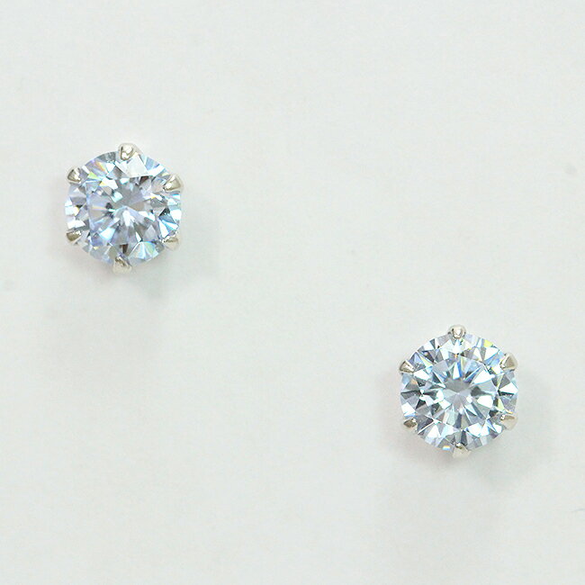 【中古】クリスタルピアス14金ホワ...