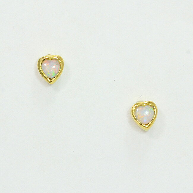 【中古】ハートオパールピアス18金...