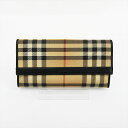 BURBERRY(バーバリー) チェック柄 長財布 ベージュ PVC 【ブランド財布】 【中古】 netshop
