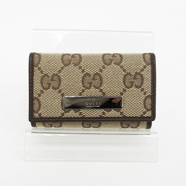 GUCCI(グッチ) GG柄 6連キーケース 0330394 ベージュ キャンバス×レザー 【ブランド小物】 【中古】 netshop