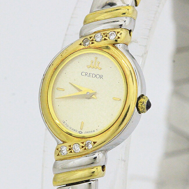 SEIKO(セイコー) クレドール バングル 6Pダイヤ 1E70-5240 18金イエローゴールド(K18YG)×SS クォーツ レディース 【中古】 腕時計 netshop