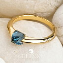 ロンドンブルートパーズ 22金ピンキーリングtopaz ブルートパーズ0.7ct 天然石 ストーン 22金 ゴールド 指輪 レディース K22(ピンクゴールド、...