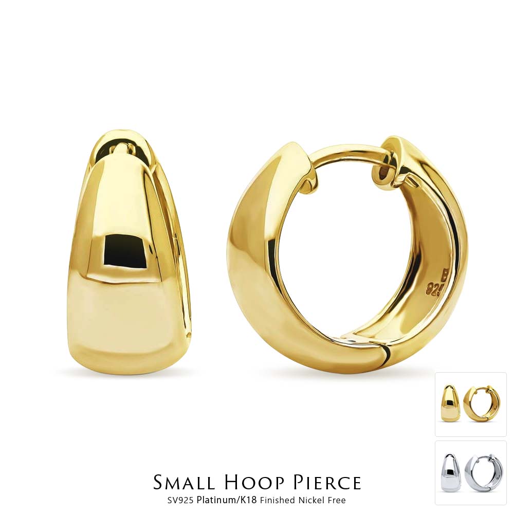 ピアス フープピアス フープ アレルギー対応 レディース 18金 K18 18K プラチナ シルバー シルバー925 ニッケルフリー 金属アレルギー 対応 中折...