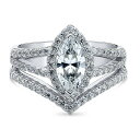 1.5カラット マーキスカットHaloデザイン 2連リング（Ideal Brillinaceカット）( 誕生日 プレゼント ジュエリー 結婚記念日 ギフト jewelrycastle ギフト )