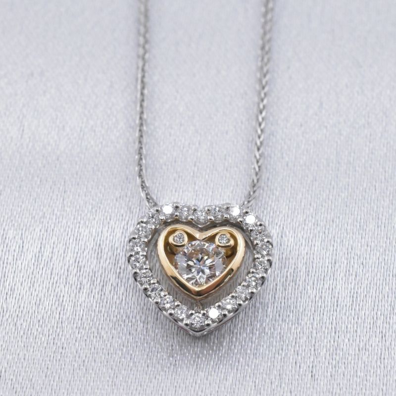 Rakuten - ハート形ダイヤモンドネックレス Fカラー VSクラス 0.541ct GIA 45cm プラチナ K18 ゴールド 鑑定証付き ハート ダイヤモンド ネックレス プレゼント ギフト ジュエリー アクセサリー アクセ 結婚式 パーティー 誕生日 クリスマス シンプル 一粒