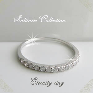 【全品送料無料】0.2カラットUP ハーフエタニティリング天然ダイヤモンド14石が輝くシンプルなリング