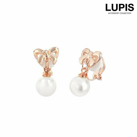 イヤリング リボン パール クリップ式 小さめ 揺れる 上品 大人ガーリー かわいい 激安 安い プチプラ LUPIS ルピス