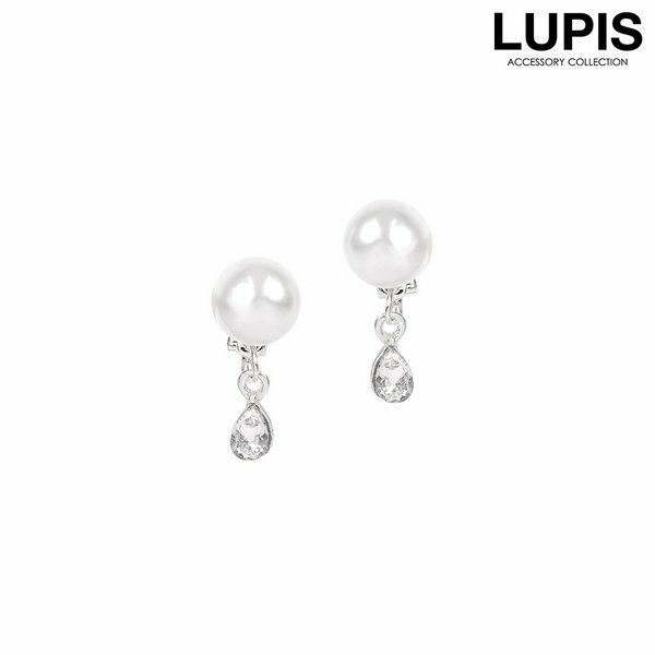 イヤリング パール ドロップ ストーン クリップ シンプル 大人 上品 お呼ばれ オケージョン 揺れる シルバー 激安 安い プチプラ LUPIS ルピス