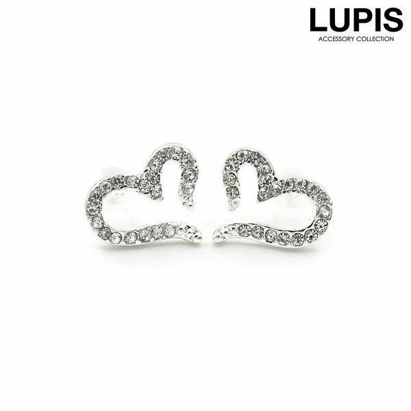 ピアス レディース オープンハート ハート パヴェ ストーン 上品 大人 20代 30代 40代 激安 安い プチプラ LUPIS ルピス
