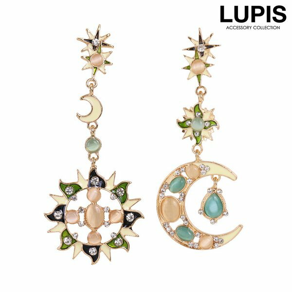 ピアス レディース ビジュー ストーン ムーン ソレイユ 月 太陽 大振り 大ぶり 激安 安い プチプラ LUPIS ルピスのサムネイル