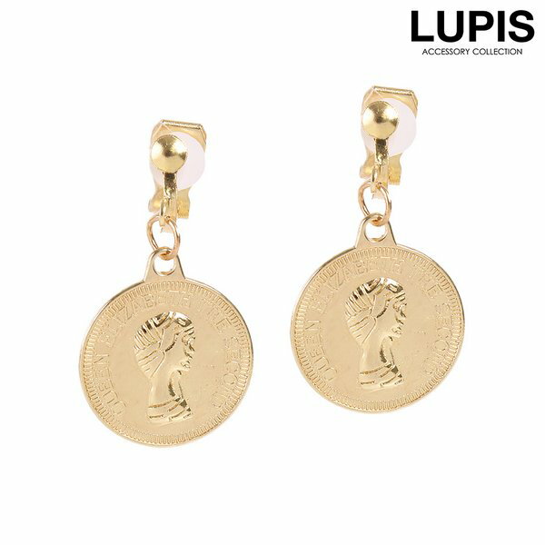 イヤリング コイン メダイ メタル ゴールド クリップ式 ぶらさがり 揺れる おしゃれ レトロ 激安 安い プチプラ LUPIS ルピス