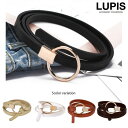 ベルト レディース 細ベルト フェイクレザー リングバックル おしゃれ カジュアル 激安 安い プチプラ LUPIS ルピス