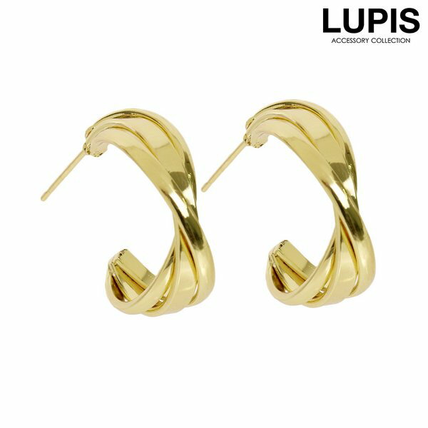 ピアス フープピアス トリプルライン シルバー925ポスト S925ポスト シンプル レディース ゴールド ツイスト ひねり 安い 激安 LUPIS ルピス