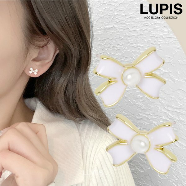 ピアス レディース リボン パール 小さめ プチサイズ 極小 ホワイト ゴールド 大人ガーリー 韓国っぽ S925ポスト 低アレルギーポスト激安 安い プチプラ...