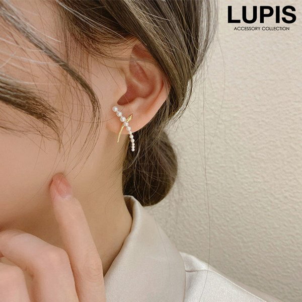 ピアス レディース シンプル パール クロス 上品 華やか 大人レディ ゴールド カーブライン 韓国 韓国っぽ S925ポスト 低アレルギーポスト激安 安い プ...