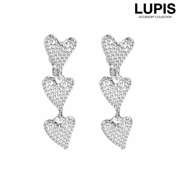 ピアス レディース ハート 3連 メタル カジュアル ガーリー 大人っぽ かわいい クール シルバー 韓国 韓国っぽ 安い 激安 LUPIS ルピスのサムネイル