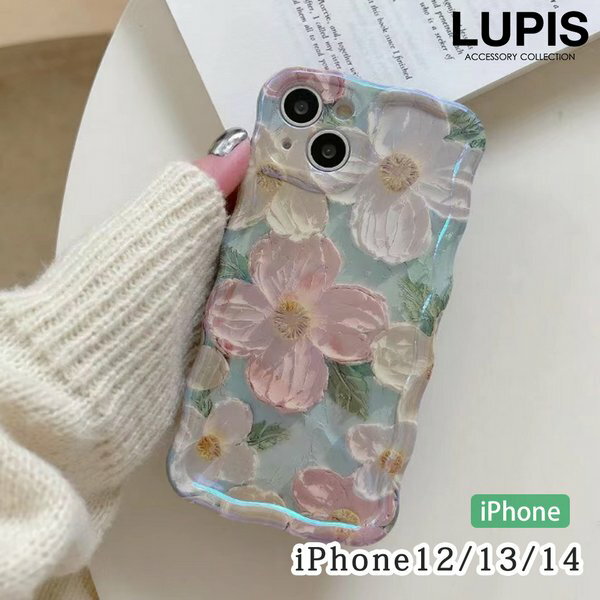 iPhoneケース iPhone12 iPhone13 iPhone14 フラワー ウェーブ かわいい ガーリー 華やか 韓国 韓国っぽ 安い 激安 LUPIS ルピスのサムネイル