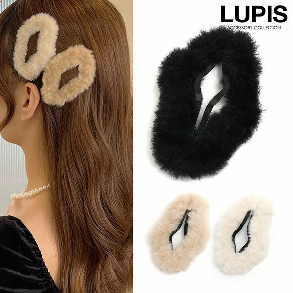 ヘアアクセサリー ヘアピン ぱっちん ファー ふわふわ 秋冬 かわいい 上品 ニュアンス感 こなれ感 ヘアアレンジ 簡単 ワンポイント 激安 安い プチプラのサムネイル
