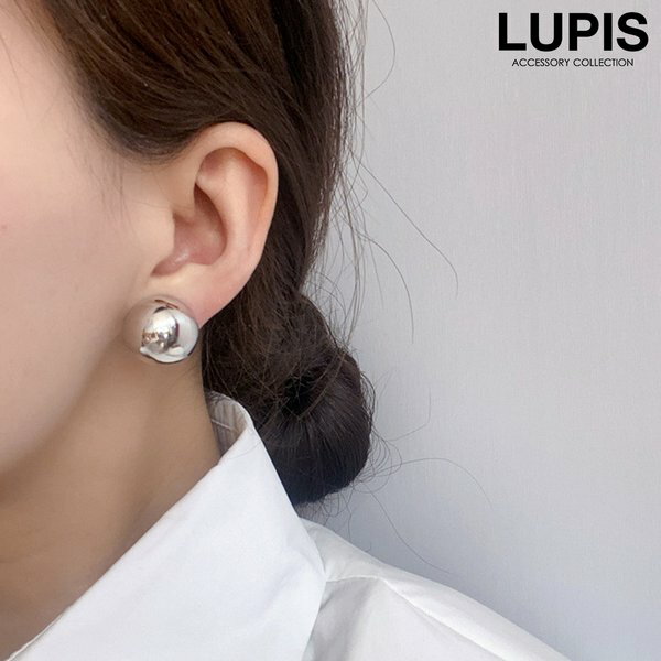 イヤリング メタルボール メタル ぷっくり シンプル 上品 華やか モード カジュアル きれいめ クリップ式 セミマット ゴールド シルバー 安い 激安 LUP...