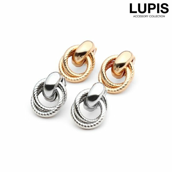 イヤリング メタル ツイスト ごつめ スタイリッシュ カジュアル きれいめ クリップ 安い 激安 LUPIS ルピス