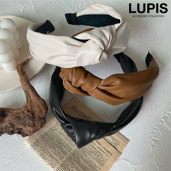 カチューシャ ワイドカチューシャ レザーカチューシャ フェイクレザー リボン 幅広 ワイド ボリューム 大ぶり 高見え 安い 激安 LUPIS ルピス