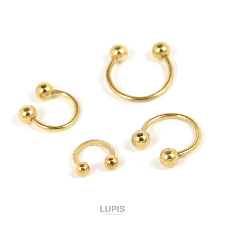 ボディピアス 16G サーキュラーバーベル 軟骨ピアス イヤーロブ ヘリックス サージカルステンレス 金属アレルギー対応 つけっぱなしOK ゴールド 安い 激安 LUPIS ルピス
