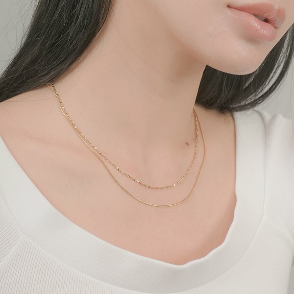 ネックレス レディース 金属アレルギー対応 つけっぱなしOK ステンレス サージカル 316L 錆びにくい シンプル スネークチェーン ペタルチェーン 上品 ブランド 安い 激安 LUPIS ルピスのサムネイル