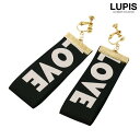 イヤリング 大ぶり 大きめ 揺れる ブラック リボン LOVE 文字 ロゴ 個性派 ユニーク 激安 安い プチプラ LUPIS ルピス(4)