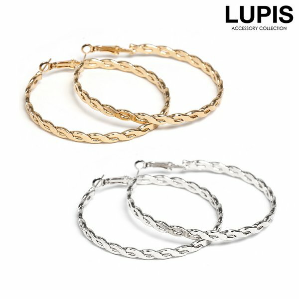 ピアス 大ぶり フープピアス ツイスト シンプル ゴールド シルバー 20代 30代 激安 安い プチプラ LUPIS ルピス