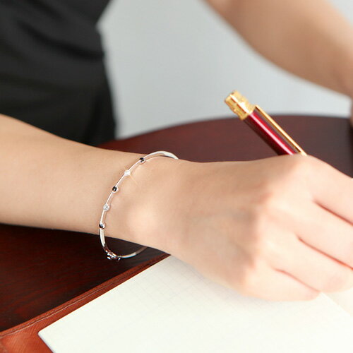 18金 0.5ct ブラックダイヤモンド ツートーン バングル ブレスレット カラット K18WG ホワイトゴールド ダイアモンド レディース プレゼント ギフ...