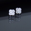 プラチナ ダイヤモンド0.25ct 片耳0.125ct フラワーピアス 花 ミル打ち 4弁 Pt900 ダイアモンド レディース プレゼント ギフト 記念日 誕生日 ご褒美