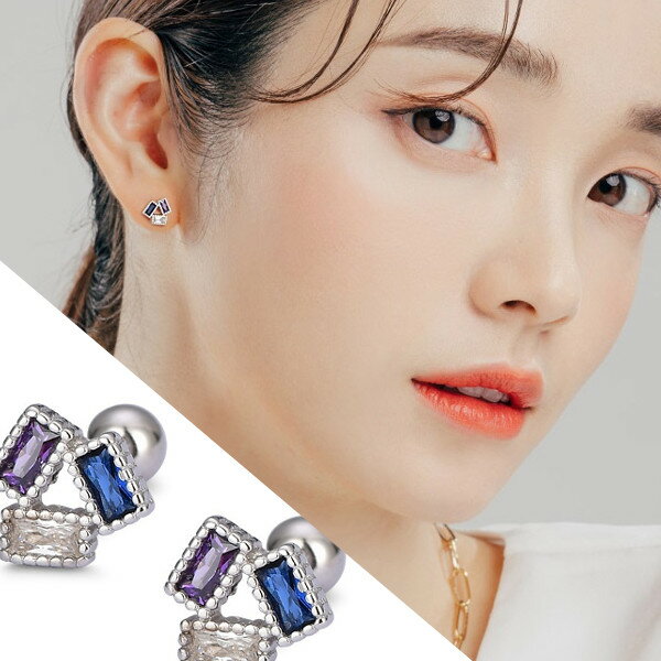 ピアス レディース 小さめ キラキラ ストーン 3連 バーピアス 金属アレルギー対応 シルバー プチ ギフトに◎ 職場 誕生日 記念日 クリスマス 母の日