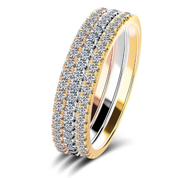 指輪 リング エタニティリング 結婚指輪 ピンキーリング 3本セット大きいサイズ スワロフスキー あす楽 レディースアクセサリー 彼女 女性 誕生日 プレゼント...