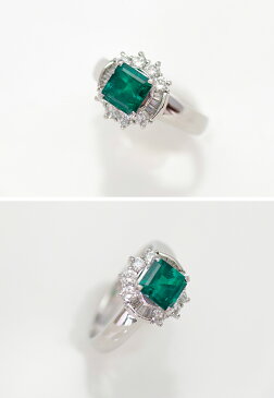 【中古】 コロンビア産 エメラルド リング 鑑別書付 Pt900 エメラルド 1.18ct ダイヤモンド 0.57ct SIクラス 12号 プラチナ アクセサリー 宝石 レディース 【磨き上げ済】