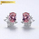 【全品70%OFFクーポン 円高還元セール!!4/20-21】 ピアス 両耳用 シルバー925 パープル シルバー スタッド オーバル 4本爪 メレ ヘイロー ...
