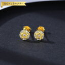 【全品70%OFFクーポン 円高還元セール!!4/20-21】 ピアス 両耳用 キュービックジルコニア ホワイト シルバー925 イエローゴールド スタッド 可...