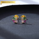 【全品70%OFFクーポン 円高還元セール!!4/20-21】 ピアス 両耳用 レディース キュービックジルコニア マルチカラー シルバー925 イエローゴール...
