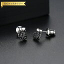 【全品70%OFFクーポン 円高還元セール!!4/20-21】 ピアス 両耳用 キュービックジルコニア レッドとブラック 真鍮 イエローゴールド シルバー スタ...