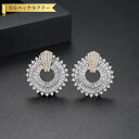 【全品70%OFFクーポンで2694円 先着500名様 サンフラワーセール】 ピアス 両耳用 キュービックジルコニア ホワイト 真鍮 シルバー スタッド 上品 エレガント 大人 大きめ 大ぶり おしゃれ きれいめ ドーナツ e18041954