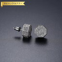 【全品70%OFFクーポンで2094円 祝イーグルス勝利&楽天カードデー】 ピアス 両耳用 キュービックジルコニア ホワイト 真鍮 イエローゴールド シルバー スタッド カジュアル ユニセックス 男女兼用 e19111343