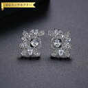 【全品70%OFFクーポンで1494円 祝イーグルス勝利&楽天カードデー】 ピアス 両耳用 キュービックジルコニア ホワイト 真鍮 シルバー スタッド エレガント 大きめ 大ぶり おしゃれ 可愛い かわいい きれいめ パヴェ e20042662