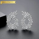 【全品70%OFFクーポン 円高還元セール!!4/20-21】 ピアス 両耳用 レディース キュービックジルコニア ホワイト 真鍮 シルバー スタッド e220...