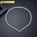 【全品70%OFFクーポン 円高還元セール!!4/20-21】 ネックレス キュービックジルコニア ホワイト 真鍮 シルバー シンプル 上品 エレガント 大人 ...